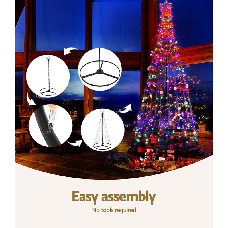 Jingle Jollys Solar Christmas Tree 3.6M 400 LED Xmas Tree Decor 8 Light Modes