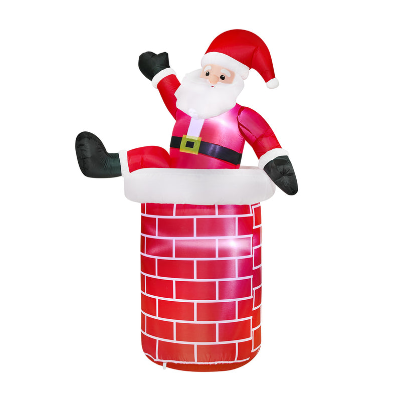Tinseltown 1.8M Christmas Inflatable Santa Chimney LED Lights