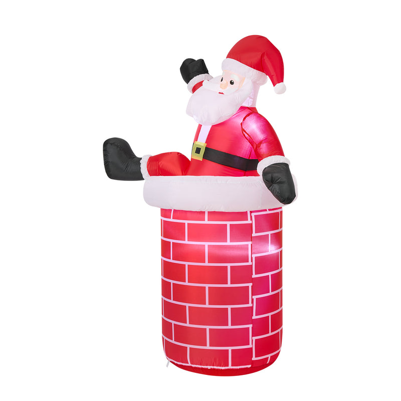 Tinseltown 1.8M Christmas Inflatable Santa Chimney LED Lights