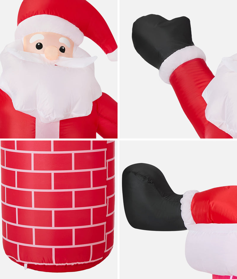 Tinseltown 1.8M Christmas Inflatable Santa Chimney LED Lights