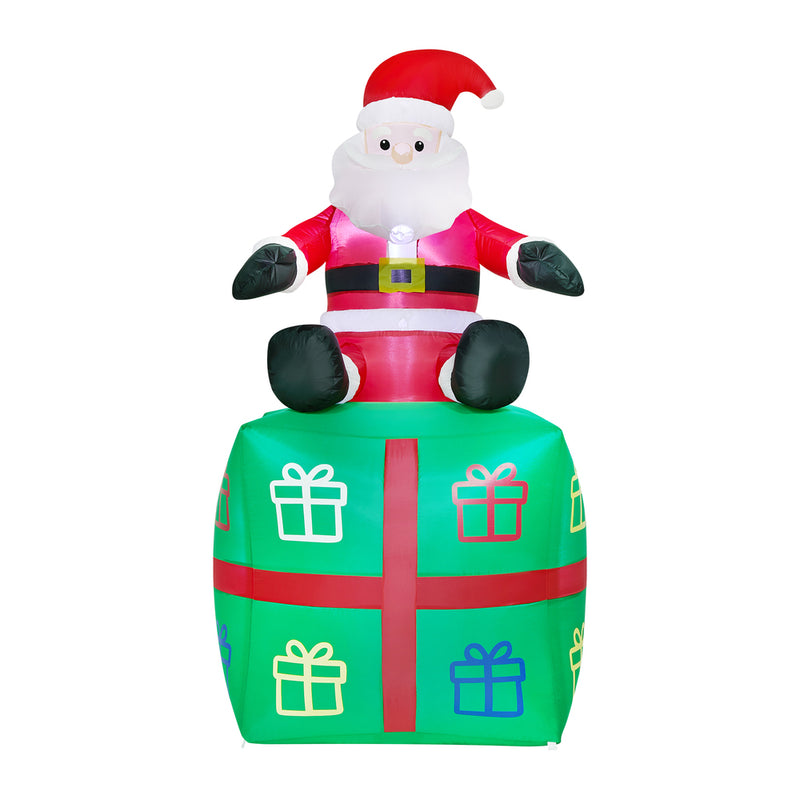 Tinseltown 1.8M Christmas Inflatable Santa Gift Box LED Light