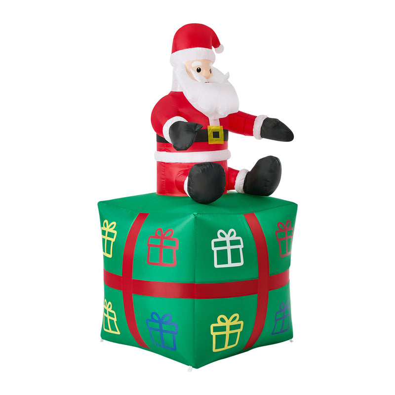 Tinseltown 1.8M Christmas Inflatable Santa Gift Box LED Light