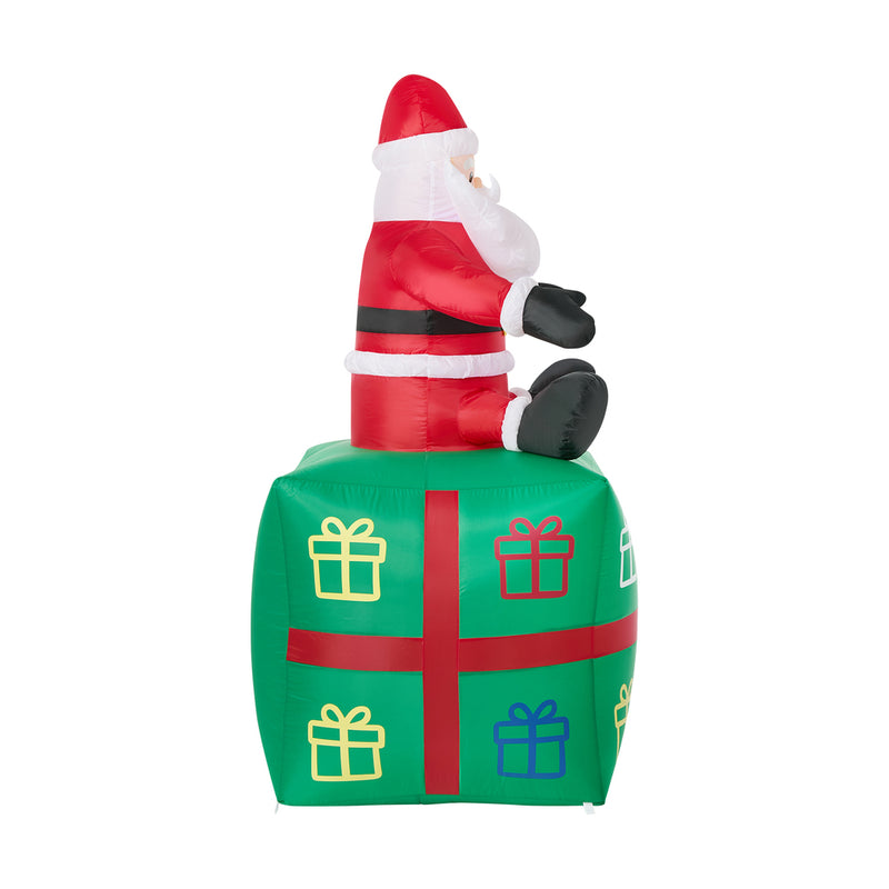 Tinseltown 1.8M Christmas Inflatable Santa Gift Box LED Light