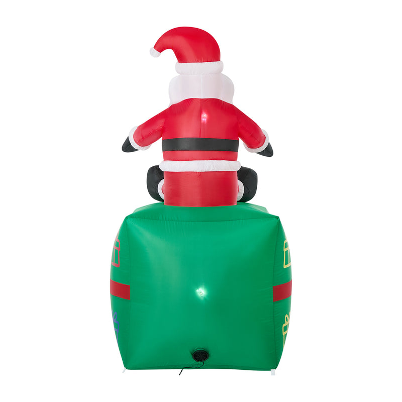 Tinseltown 1.8M Christmas Inflatable Santa Gift Box LED Light