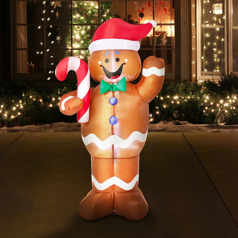Tinseltown 1.5M Christmas Inflatable Gingerbread Man LED Light