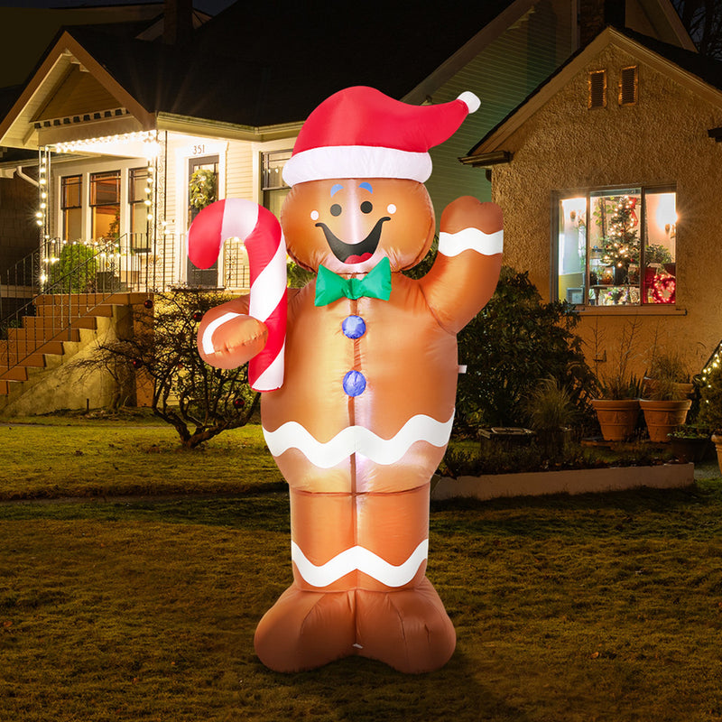 Tinseltown 1.5M Christmas Inflatable Gingerbread Man LED Light