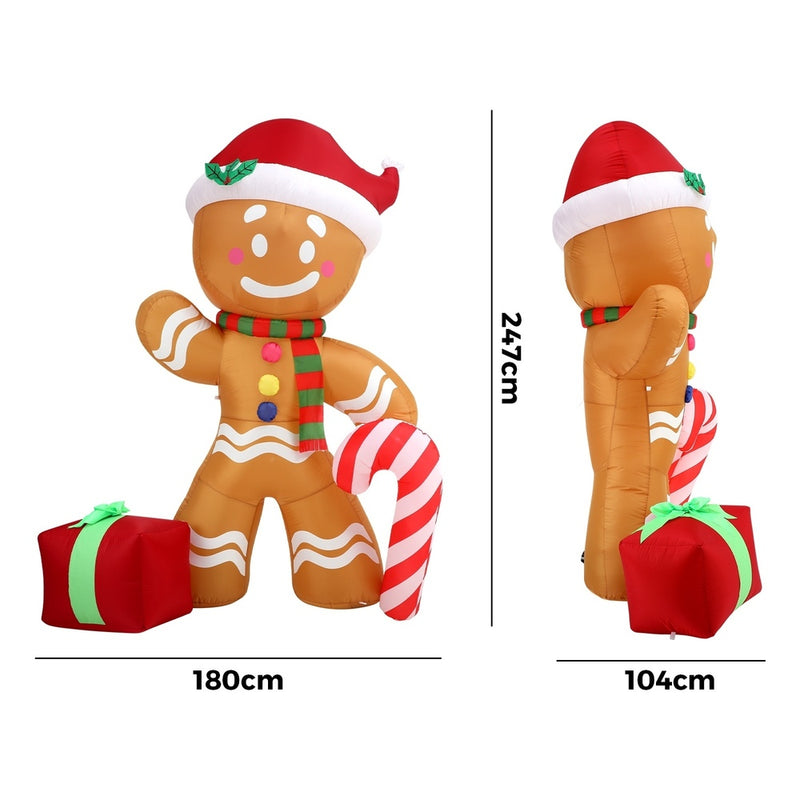 Mazam Christmas Inflatable Gingerbread Man with LED Lights