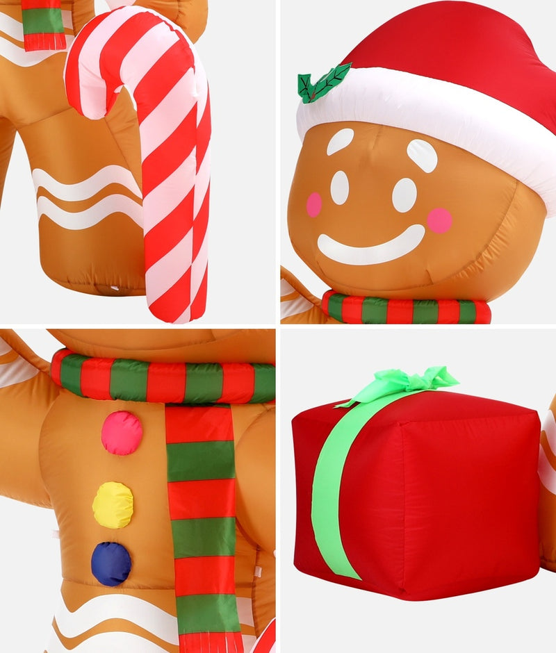 Mazam Christmas Inflatable Gingerbread Man with LED Lights
