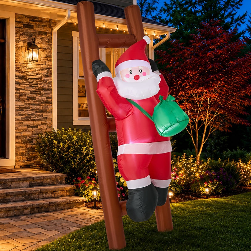 Tinseltown 2.4M Christmas Inflatable Santa Ladder LED Light