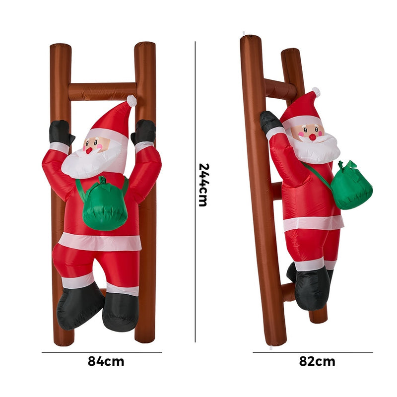 Tinseltown 2.4M Christmas Inflatable Santa Ladder LED Light