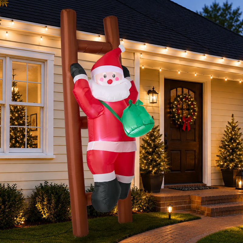 Tinseltown 2.4M Christmas Inflatable Santa Ladder LED Light