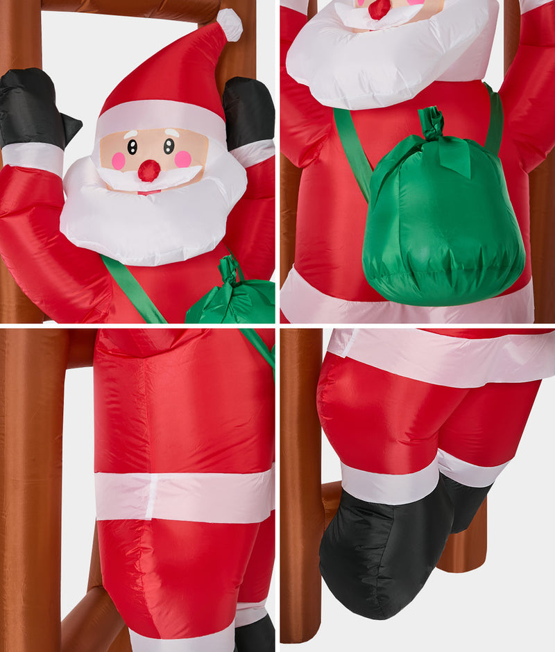 Tinseltown 2.4M Christmas Inflatable Santa Ladder LED Light