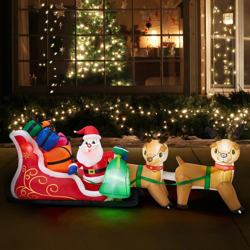 Tinseltown 3M Christmas Inflatable Santa Claus Sleigh Reindeers LED