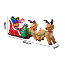 Tinseltown 3M Christmas Inflatable Santa Claus Sleigh Reindeers LED