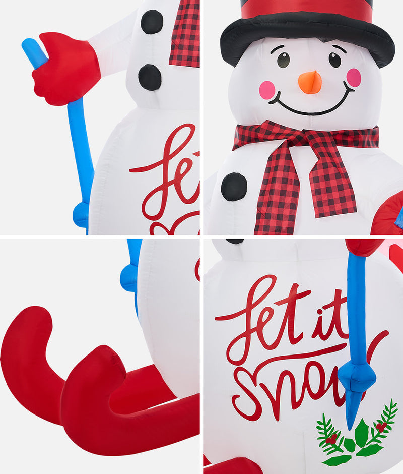 Tinseltown 1.8M Christmas Inflatable Snowman with LED Light