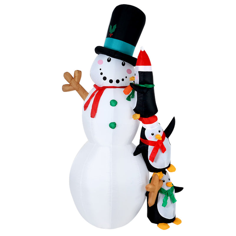 Jingle Jollys Christmas Inflatable Snowman 2.4M Illuminated Decorations