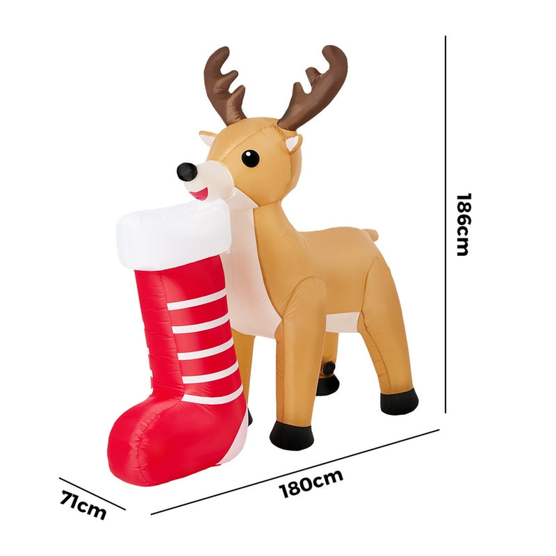 Tinseltown 1.8M Christmas Inflatable Reindeer LED Light