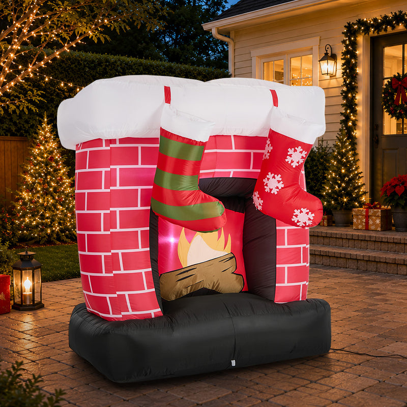 Tinseltown 1.5M Christmas Inflatable Fireplace LED Light