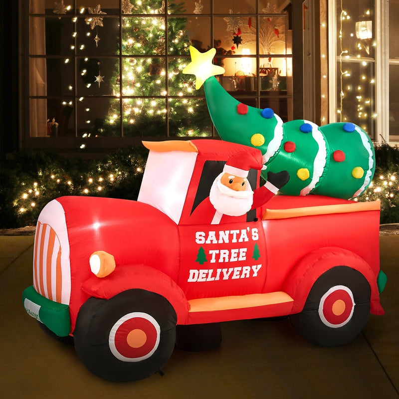 Tinseltown 2.2M Christmas Inflatable Santa Truck with LED Lights