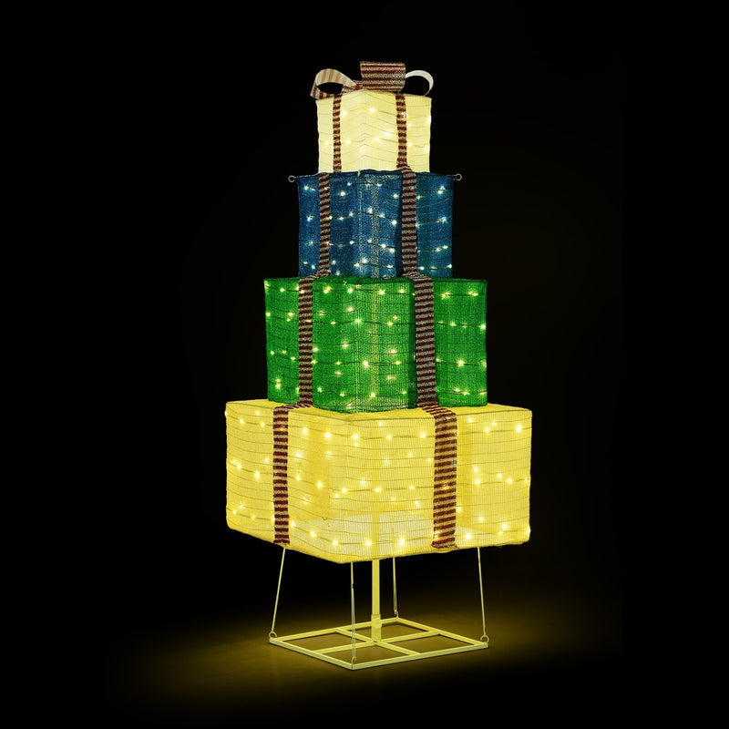 Tinseltown 3D Christmas Light LED 142cm Gift Xmas Boxes 8 Effects