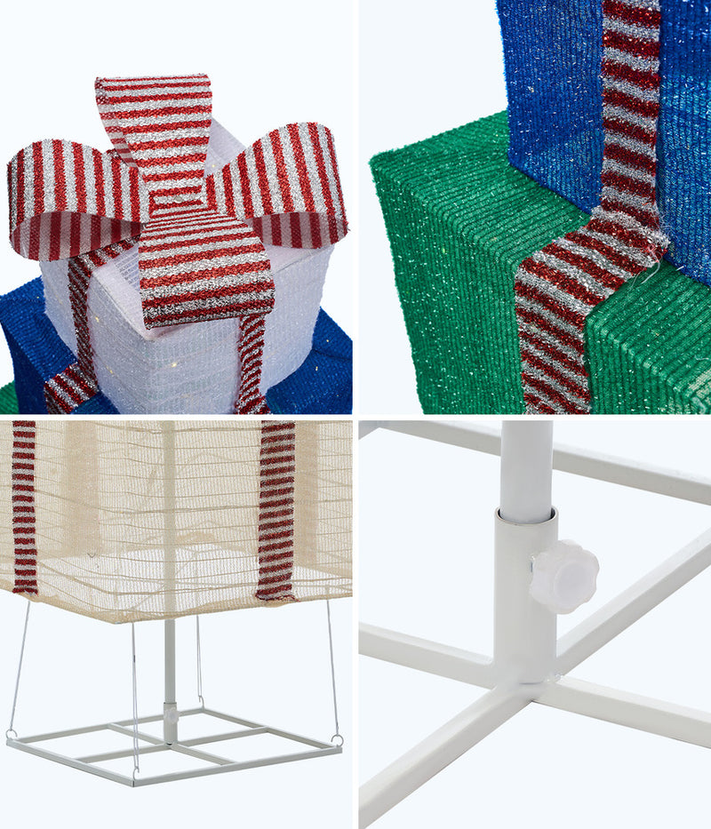 Tinseltown 3D Christmas Light LED 142cm Gift Xmas Boxes 8 Effects