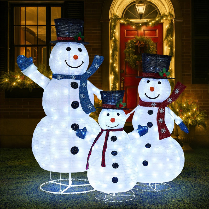 Tinseltown 3D Christmas LED Lights Set of 3 Snowmen
