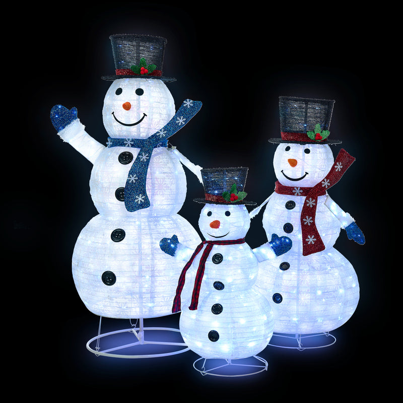 Tinseltown 3D Christmas LED Lights Set of 3 Snowmen