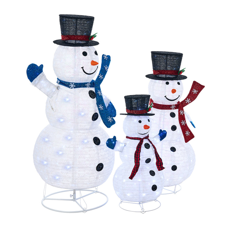 Tinseltown 3D Christmas LED Lights Set of 3 Snowmen