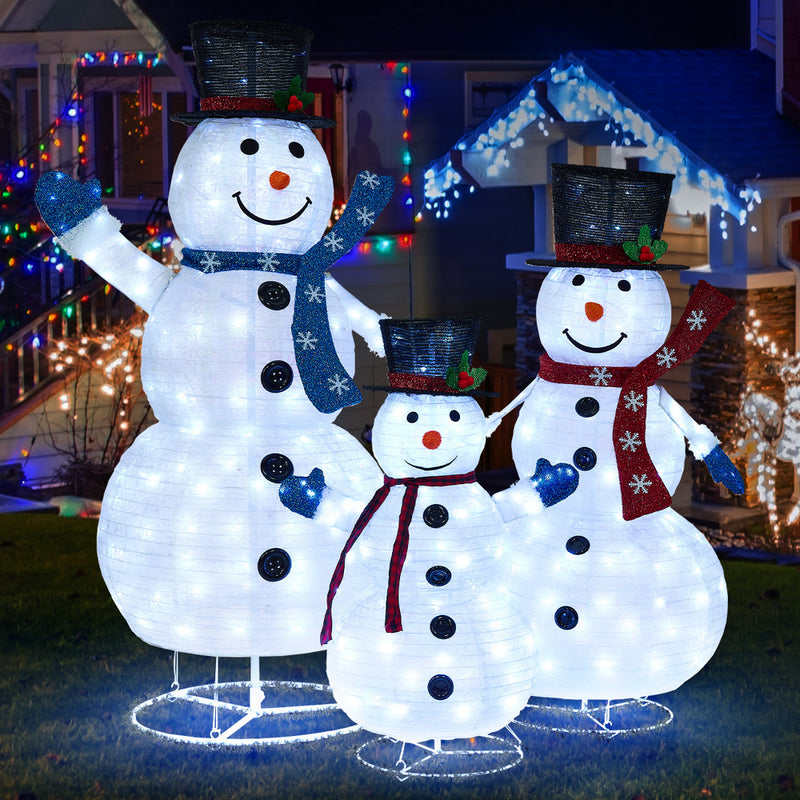 Tinseltown 3D Christmas LED Lights Set of 3 Snowmen