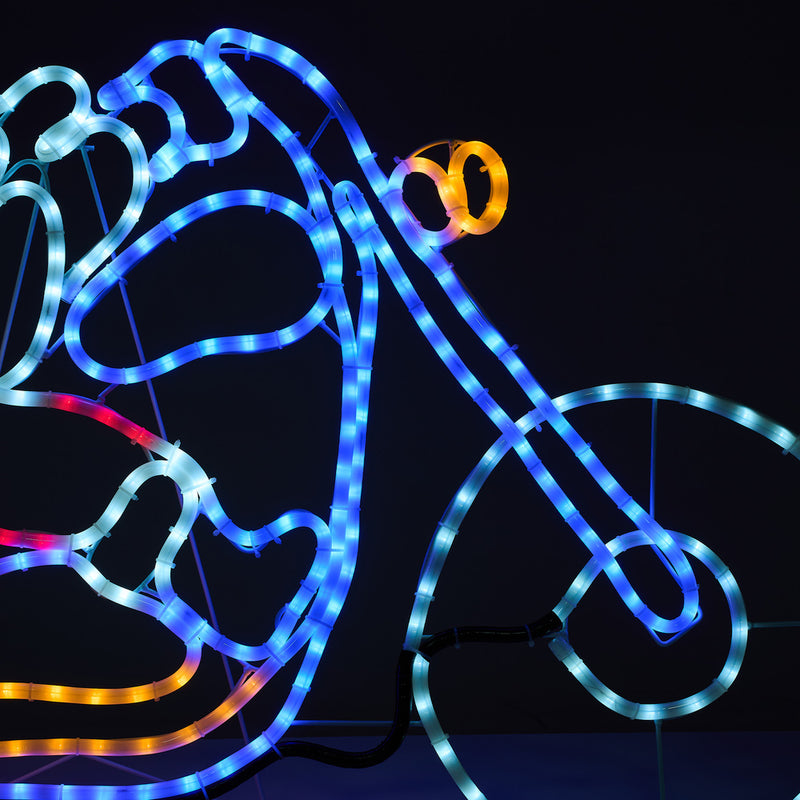 Tinseltown Christmas Lights Santa Motorbike LED Rope Lights Motifs