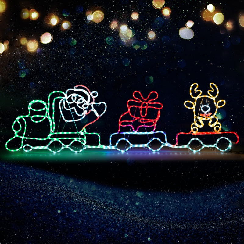 Tinseltown Christmas Light LED Motif Lights Santa Train 196cm