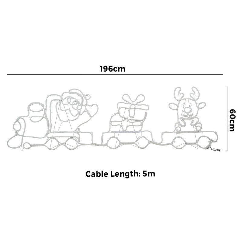 Tinseltown Christmas Light LED Motif Lights Santa Train 196cm
