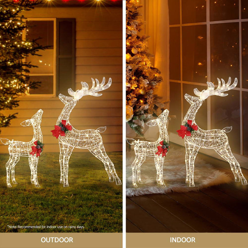 Jingle Jollys Christmas Lights 2pcs Reindeer Set Fairy Light 170 LED Decorations