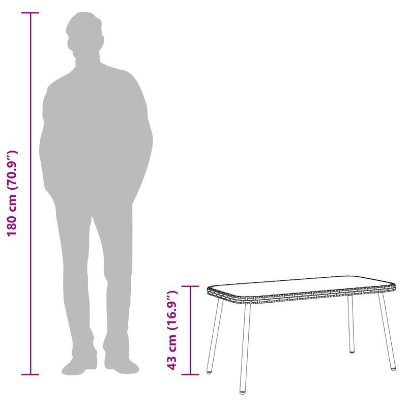vidaXL Coffee Table Brown and Black 90 x 45 x 43 cm