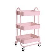 Levede 3 Tiers Kitchen Trolley Cart Pink-1954802728702185472