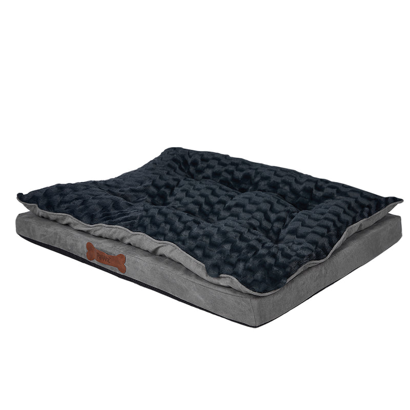 Dog Calming Bed Warm Soft Plush Comfy XL Grey X-Large-1954802527811801088