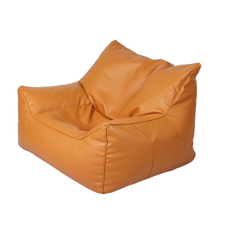 Marlow Bean Bag Chair Cover PU Indoor Brown-1966287382777040896