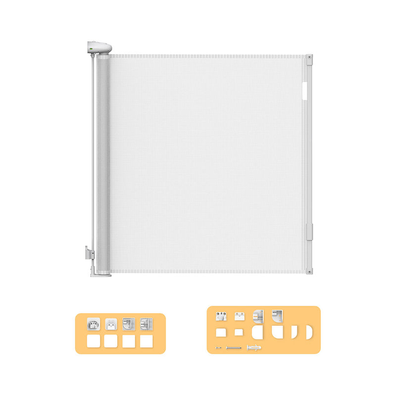 BoPeep Retractable Baby Safety Gates 150cm White 150 cm-1954802789074997248