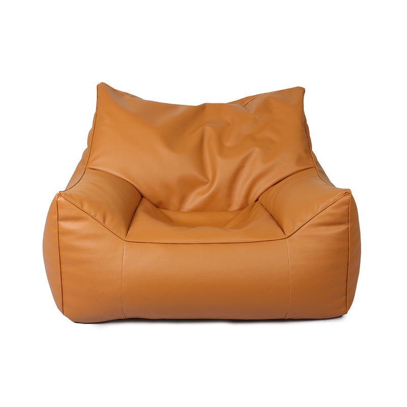 Marlow Bean Bag Chair Cover PU Indoor Brown-1966287382777040897