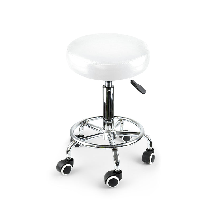 Levede Salon Stool Swivel Hairdressing White-1954802613568540673