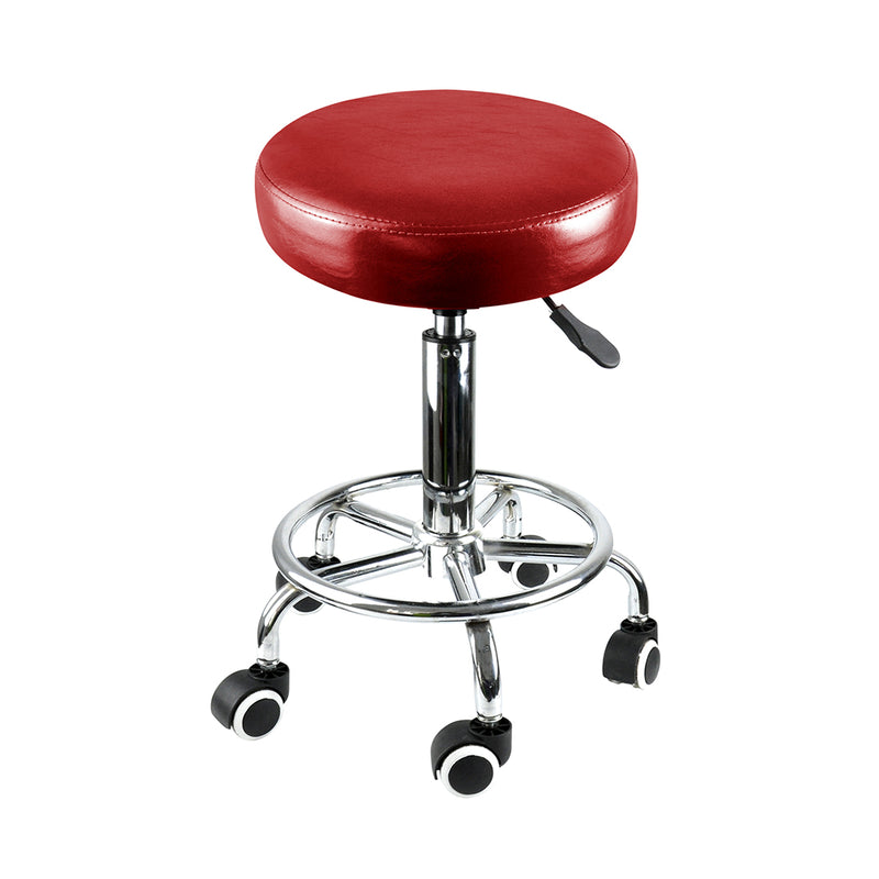 Levede Salon Stool Swivel Barber Stools Red-1954802612465438721
