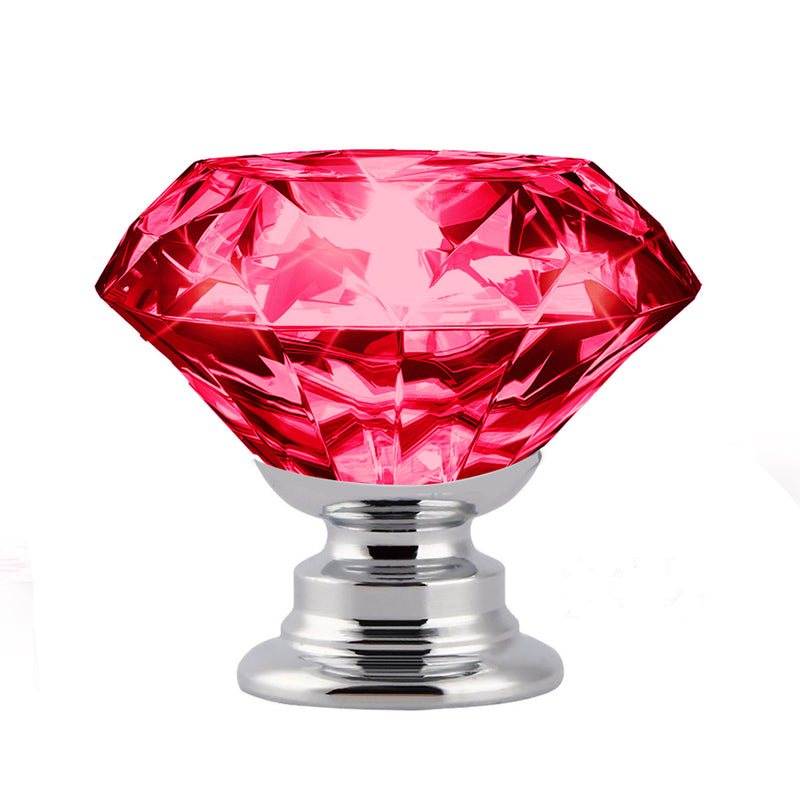 16 Pcs Red Crystal Knobs Diamond 40mm Large Red-1954802684519387137
