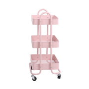 Levede 3 Tiers Kitchen Trolley Cart Pink-1954802728702185473