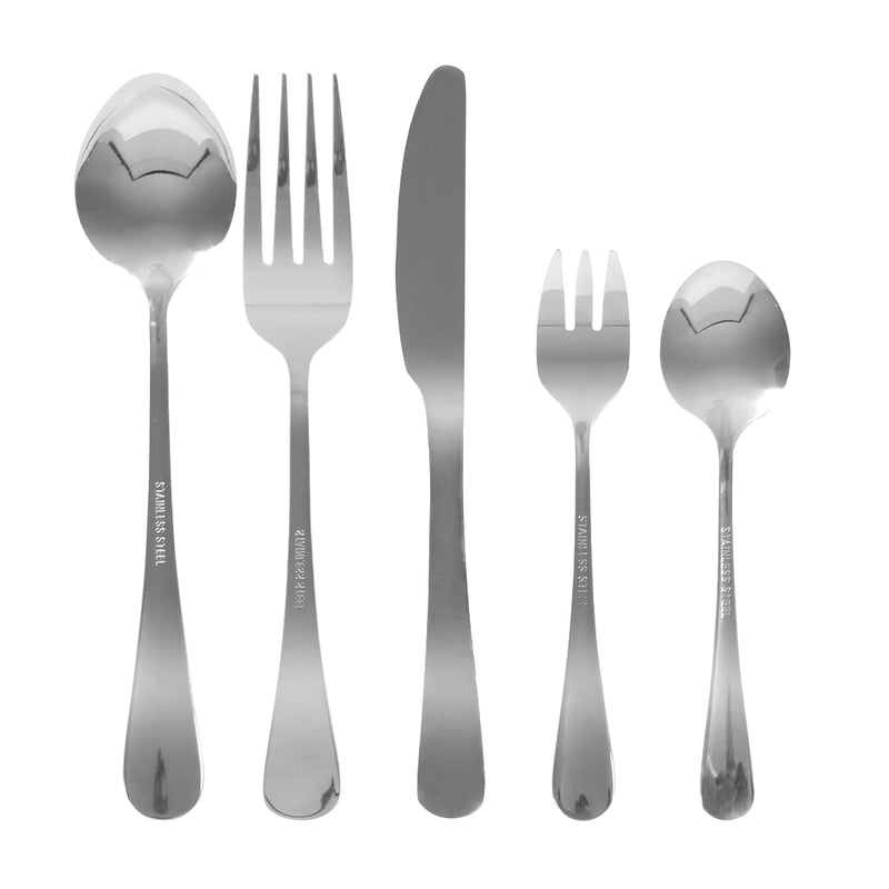 TOQUE Cutlery Set Stainless Steel 30PCS Silver-1954802794645032961