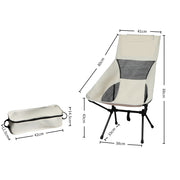 Levede Camping Chair Folding Outdoor Large Beige-1954802882540867586