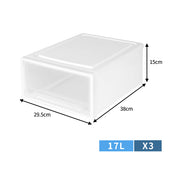 Plastic Storage Box Stackable Containers M 3PK Medium-1954802598393548802