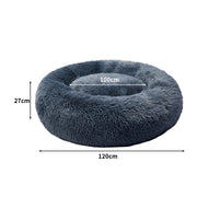 PaWz Pet Bed Cat Dog Donut Nest Calming XXXL Dark Grey XXX-Large-1954802763556851714