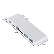 USB 3.0 Type-C HUB 6 Port Powered Adapter Silver-1954802839935127554