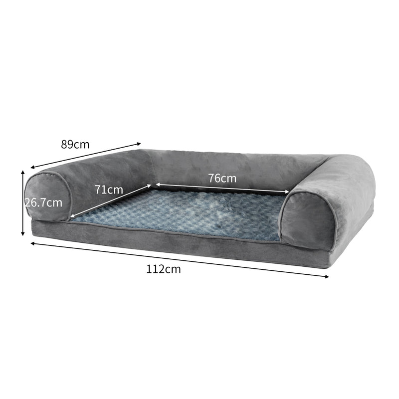 PaWz Pet Bed Sofa Dog Bedding Soft Warm XL Cover Grey Cover X-Large-1954802516243910658