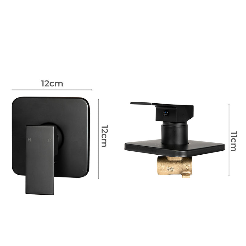 Dutxa Bathroom Shower Mixer Tap Brass Black-1954802751879909378